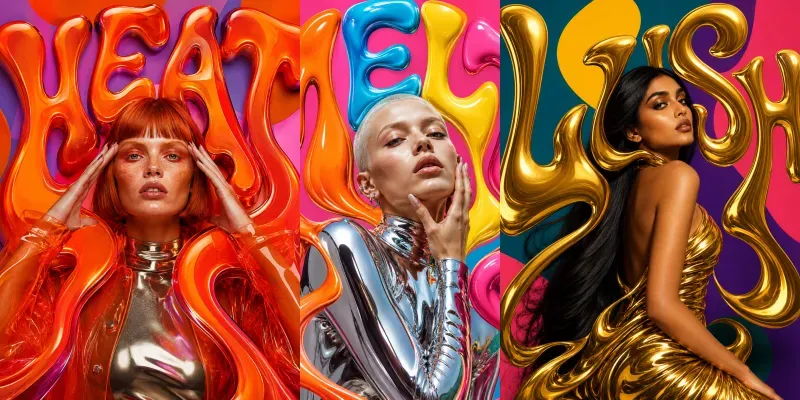 Psychedelic Liquid Type Fashion Posters generated by undefined