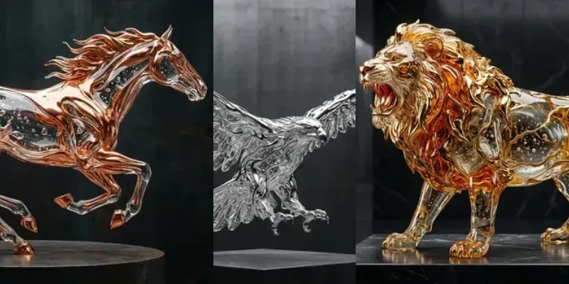 Liquid Glass Metal Sculptures generated by undefined