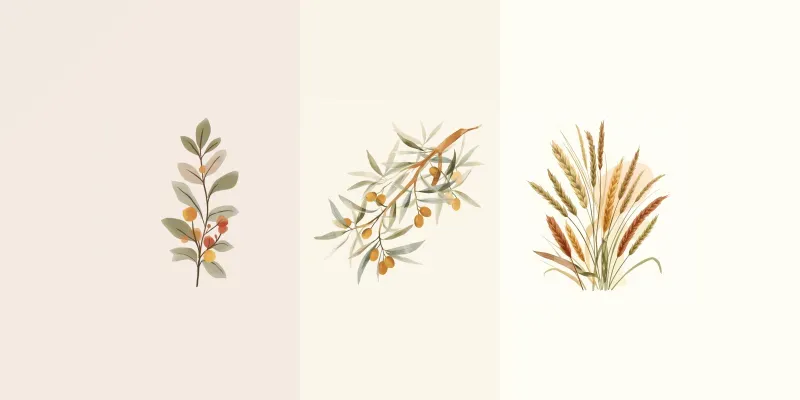 Organic Earthtone Floral Illustrations generated by undefined