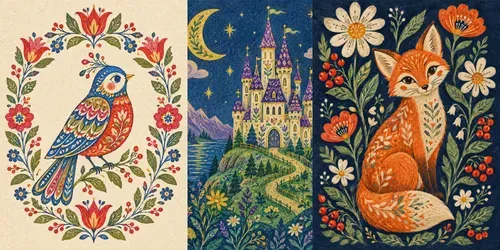 Scandinavian Folk Art Illustrations generated by chatgpt-image