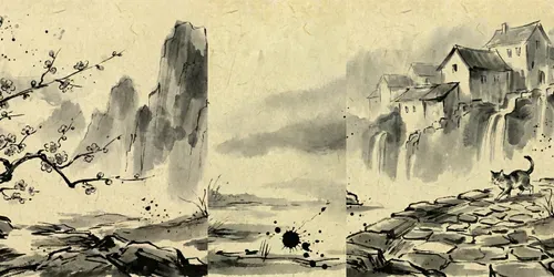 Authentic Korean Ink Wash Art generated by gemini-image