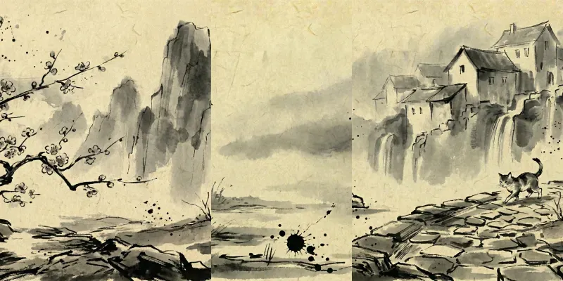 Authentic Korean Ink Wash Art generated by undefined
