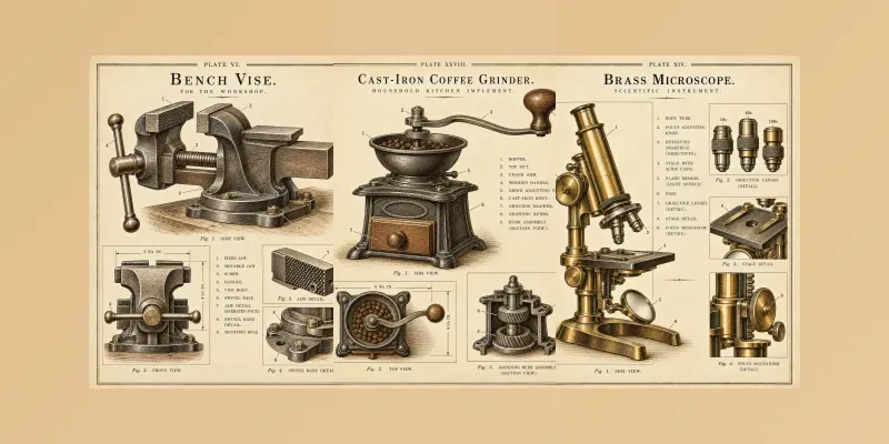 Antique Object Specimen Plates