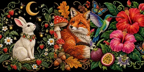 Whimsical Embroidered Nature Art generated by chatgpt-image
