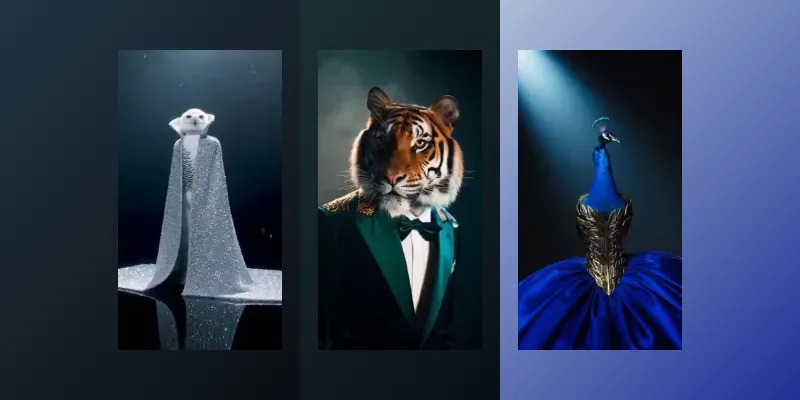 Surreal Animal High Fashion Videos generated by undefined