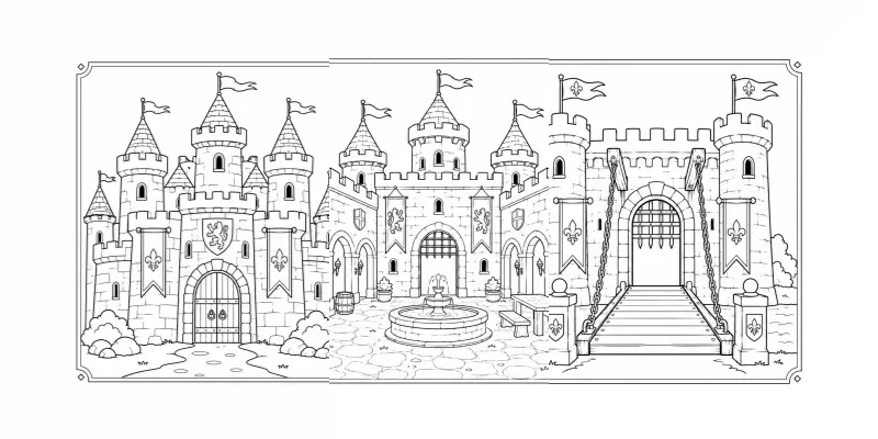 Castle Coloring Book Pages generated by undefined