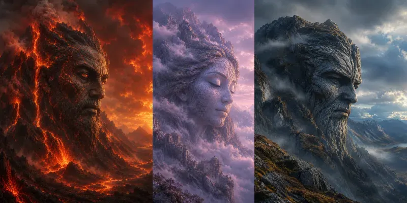 Surreal Hill Face Artwork Creators generated by undefined