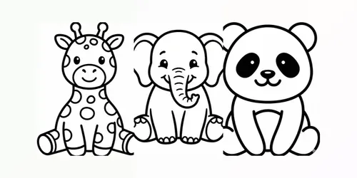 Cute Animal Coloring Pages For Kids generated by gemini-image