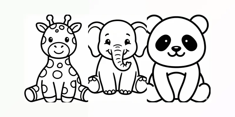 Cute Animal Coloring Pages For Kids generated by undefined
