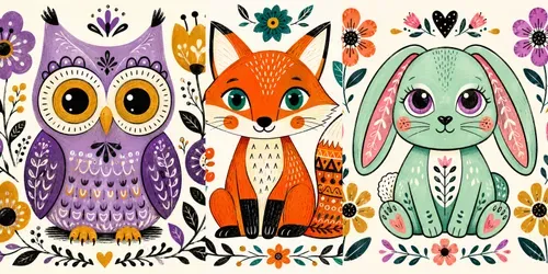 Whimsical Folk Animal Characters generated by chatgpt-image