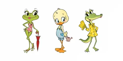 Whimsical Cartoon Animal Poses generated by chatgpt-image