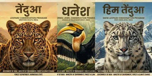Vintage Indian Wildlife Posters generated by gemini-image