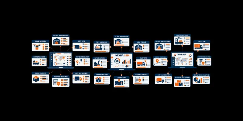 Saas Logistics Supply Chain Vector UIs