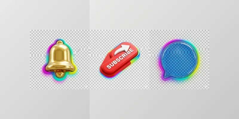 Social Media Cta 3D Icons generated by undefined