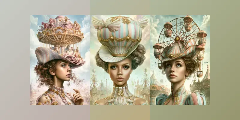 Surreal Carnival Women Portraits generated by undefined