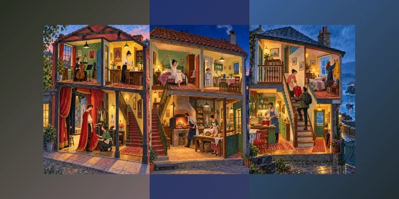 Colorful Cutaway Story Art Prints