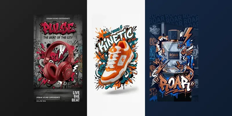3D Street Art Splash Product Posters generated by undefined