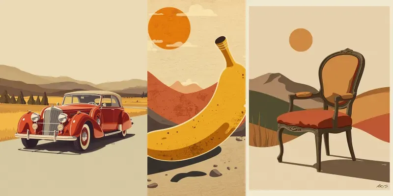 Stylized 2D Illustrations generated by undefined