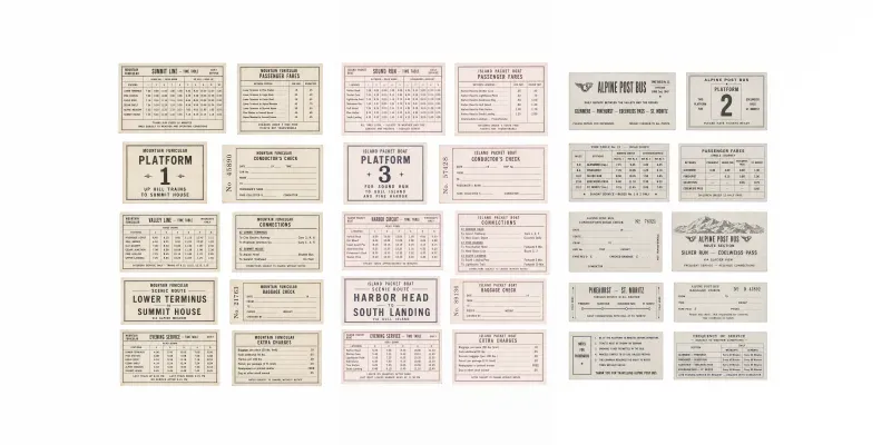 Vintage Timetable Strip Sheets generated by undefined