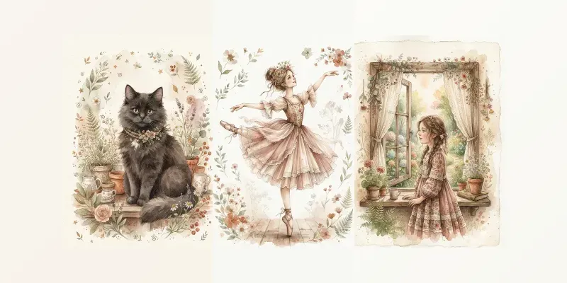 Whimsical Boho Watercolors generated by undefined