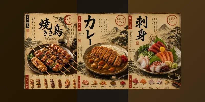 Japanese Vintage Food Posters generated by undefined