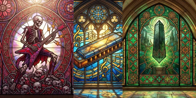 Gothic Stained Glass Art generated by undefined
