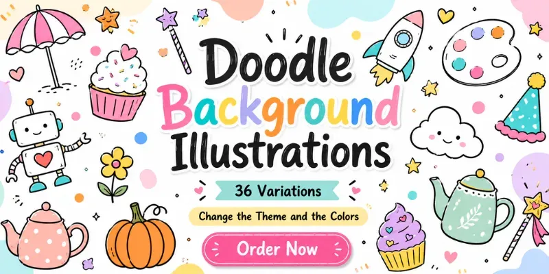 Doodle Background Illustrations generated by undefined