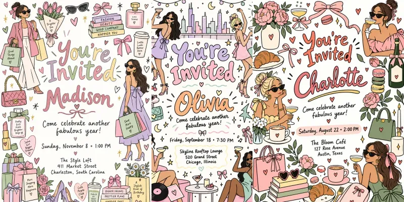 Trendy Party Invitations generated by undefined