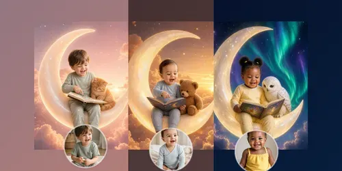 Kids Moon Storybook Photo Portraits generated by chatgpt-image