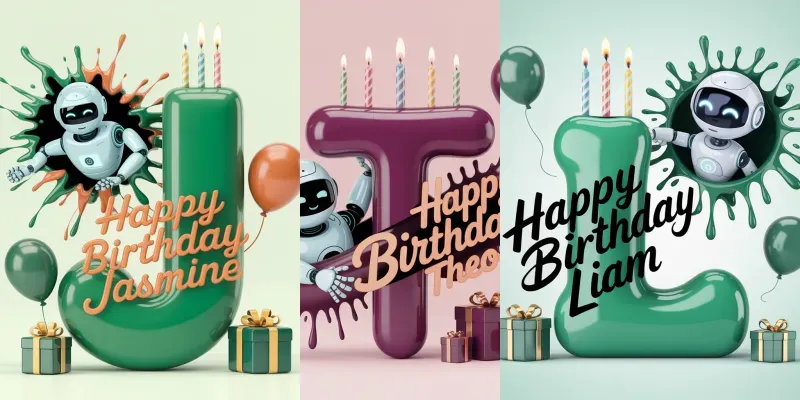 Custom Happy Birthday 3D Bot Themes generated by undefined