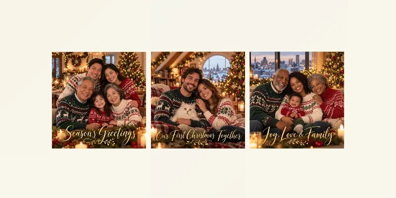 Cozy Christmas Family Photo Cards