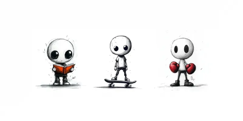 Stickman Simple Art Minimalist Figures generated by undefined