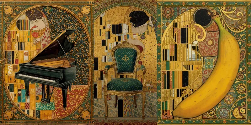 Klimt Gold Ornament Style Art Nouveau generated by undefined