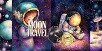 Dual Traveling To The Moon Pages midjourney prompt mini thumbnail