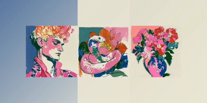 Hot Pink Fauve Art Prints generated by undefined