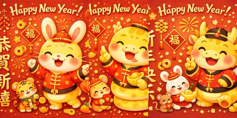Chibi Chinese New Year Zodiacs generated by undefined