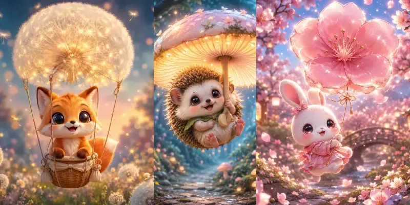 Whimsical Kawaii Fantasy Mascot Art Sets generated by undefined