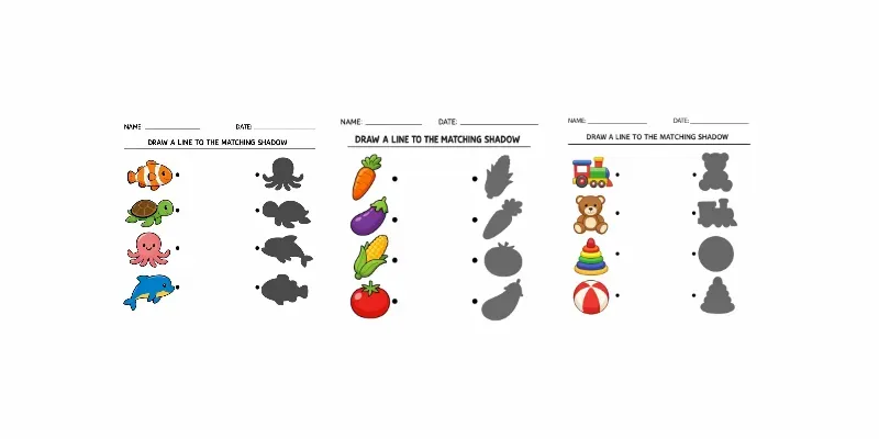 Shadow Matching Worksheets For Kids generated by undefined