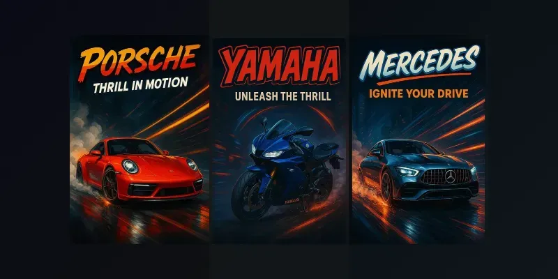 Premium Automotive Ad Posters generated by undefined