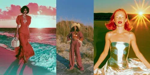 Golden Hour Beach Editorials generated by midjourney