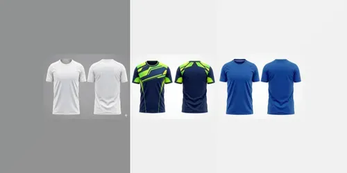 Blue Sports Jersey Mockups generated by gemini-image
