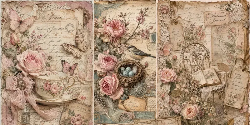Romantic Shabby Chic Junk Journals generated by undefined