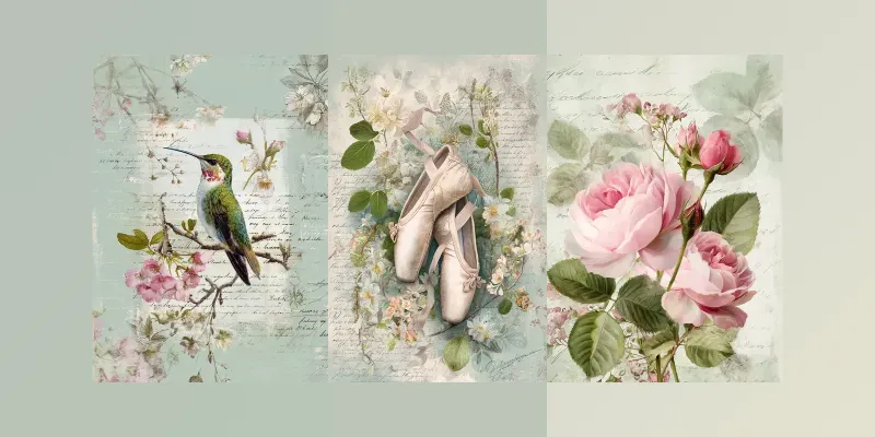 Romantic Junk Journal Illustrations generated by undefined