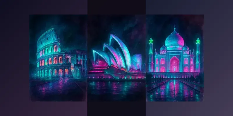 Cyberpunk Watercolor Landmarks generated by undefined