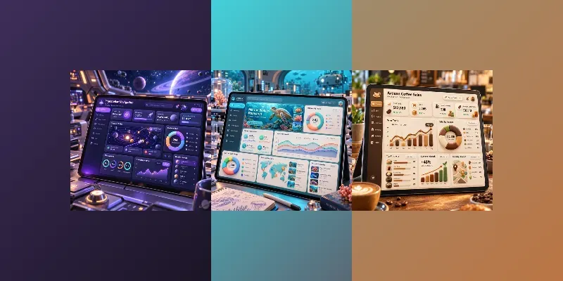 3D Data Dashboard Tablet UIs