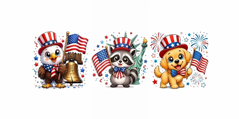 Cute Usa Mascot Cartoons generated by undefined