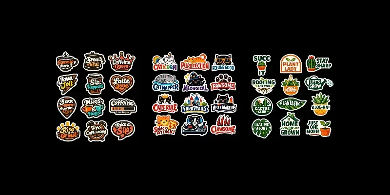 Witty Wordplay Sticker Pack Generator generated by undefined