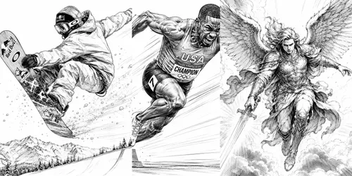 Dynamic Sports Sketch Masteries generated by chatgpt-image