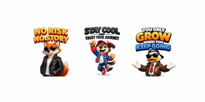 Cool Motivational Cartoon Characters generated by undefined