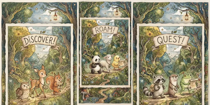 Whimsical Water Color Animal Posters generated by undefined